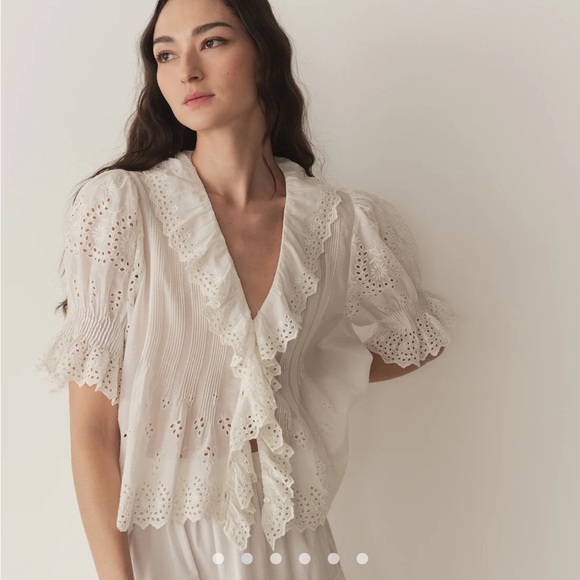 Doen Henri Top in Salt Eyelet - Picture 2 of 7